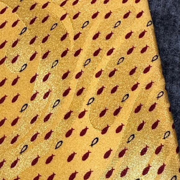 Gospitality Mens Tie Gold with Red Fish Soul Winning Polyester Business NeckTie - Picture 5 of 6